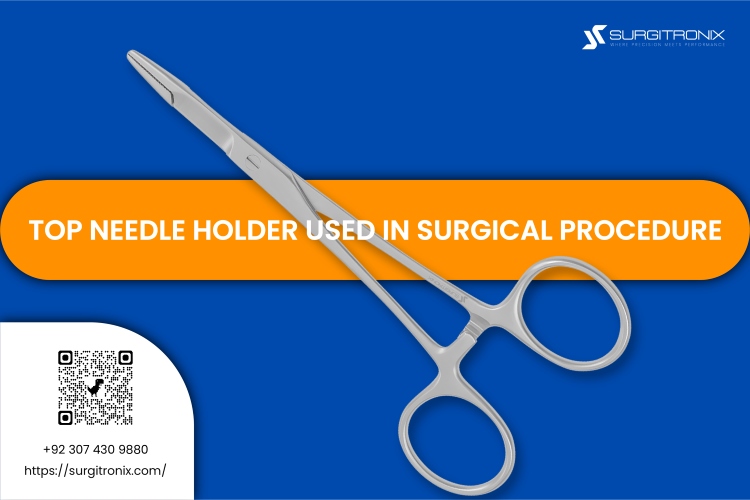 Top Needle Holder Used in Surgical Procedure